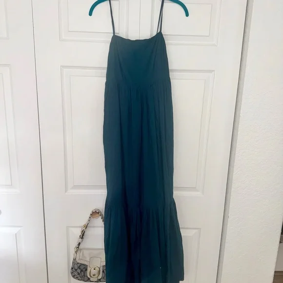 Abercrombie Low Back Teal Maxi Dress- Size Small - Picture 10 of 14